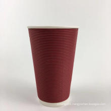 Red Ripple Double Paper Cup for Coffee and Tea